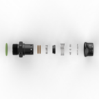 Exploded view of Dyme SUPERSTRASSE-C crimp type hose fitting