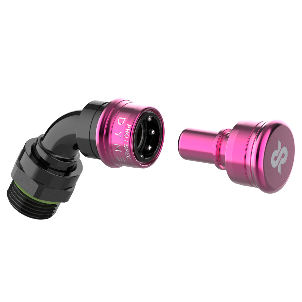 Dyme SUPERSTRASSE-C crimp type hose fitting with pink collar
