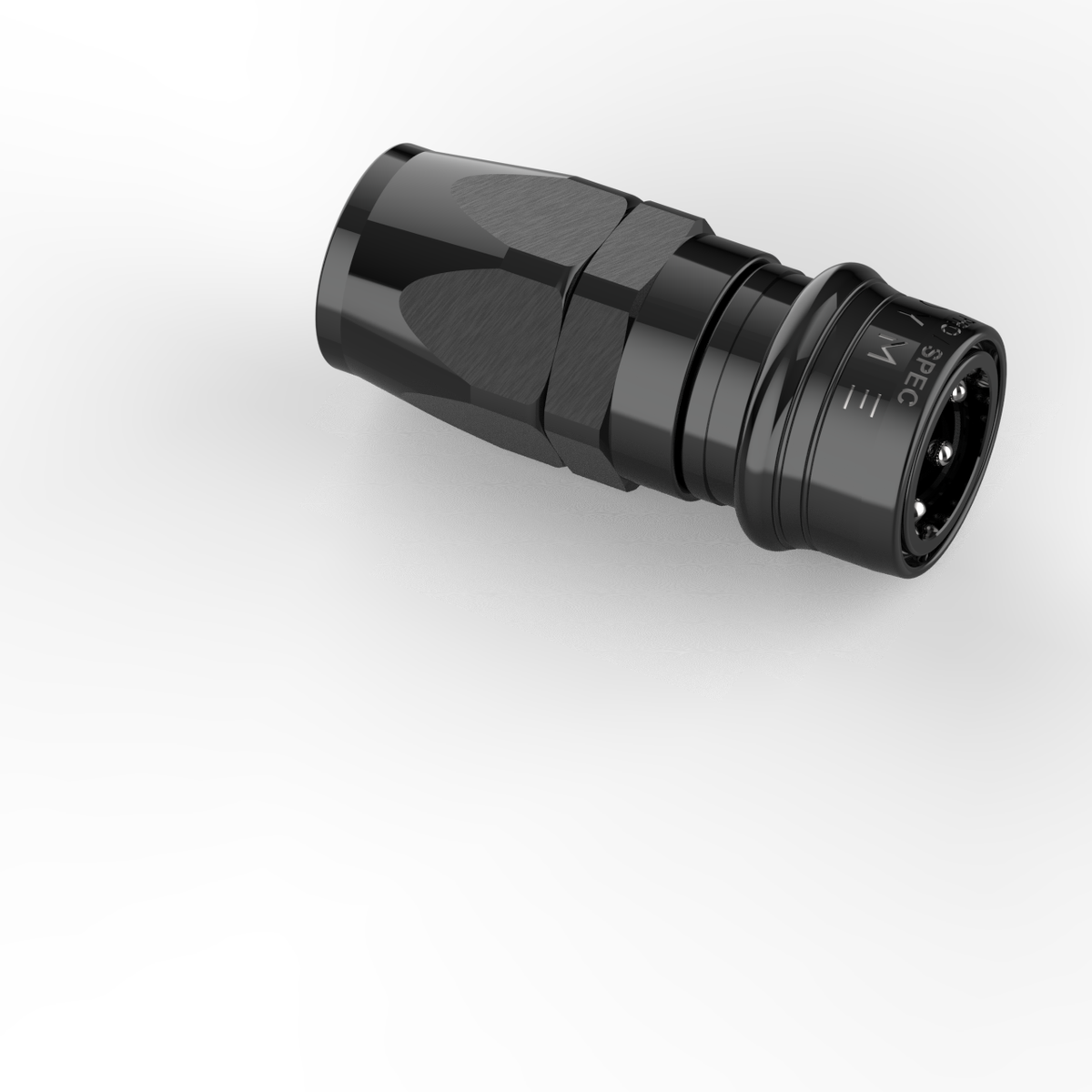 Dyme SUPERLEGGERA hose fitting in black carbon finish