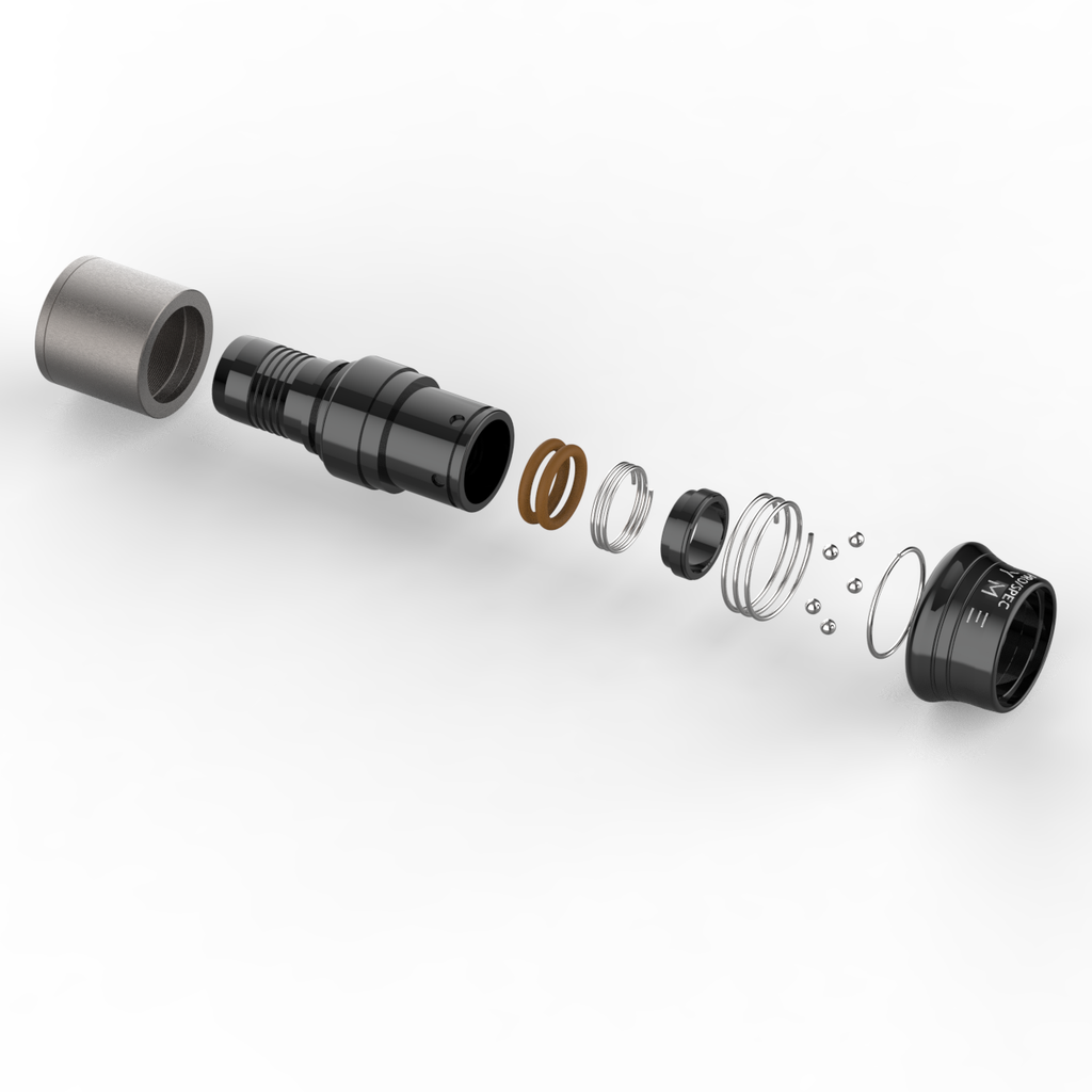 Exploded view of a Dyme PRO/SPEC AN adapter assembly