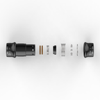 Exploded view of a Dyme PRO/SPEC NPT adapter assembly.