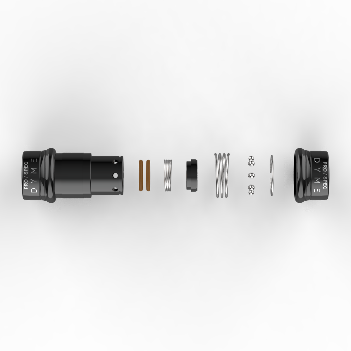Exploded view of a Dyme PRO/SPEC NPT adapter assembly.