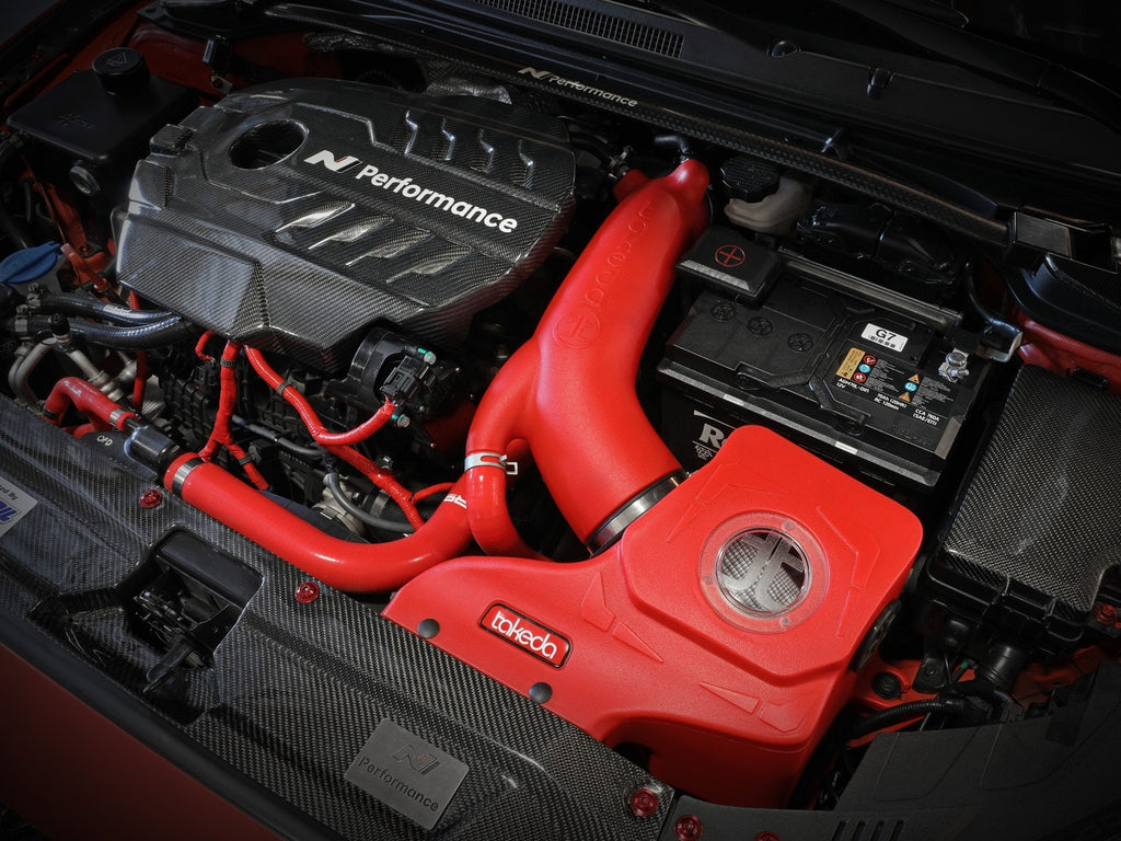 aFe Takeda Momentum Red Edition Cold Air Intake System w/ Pro DRY S Filter - Hyundai Veloster N 2019-2022