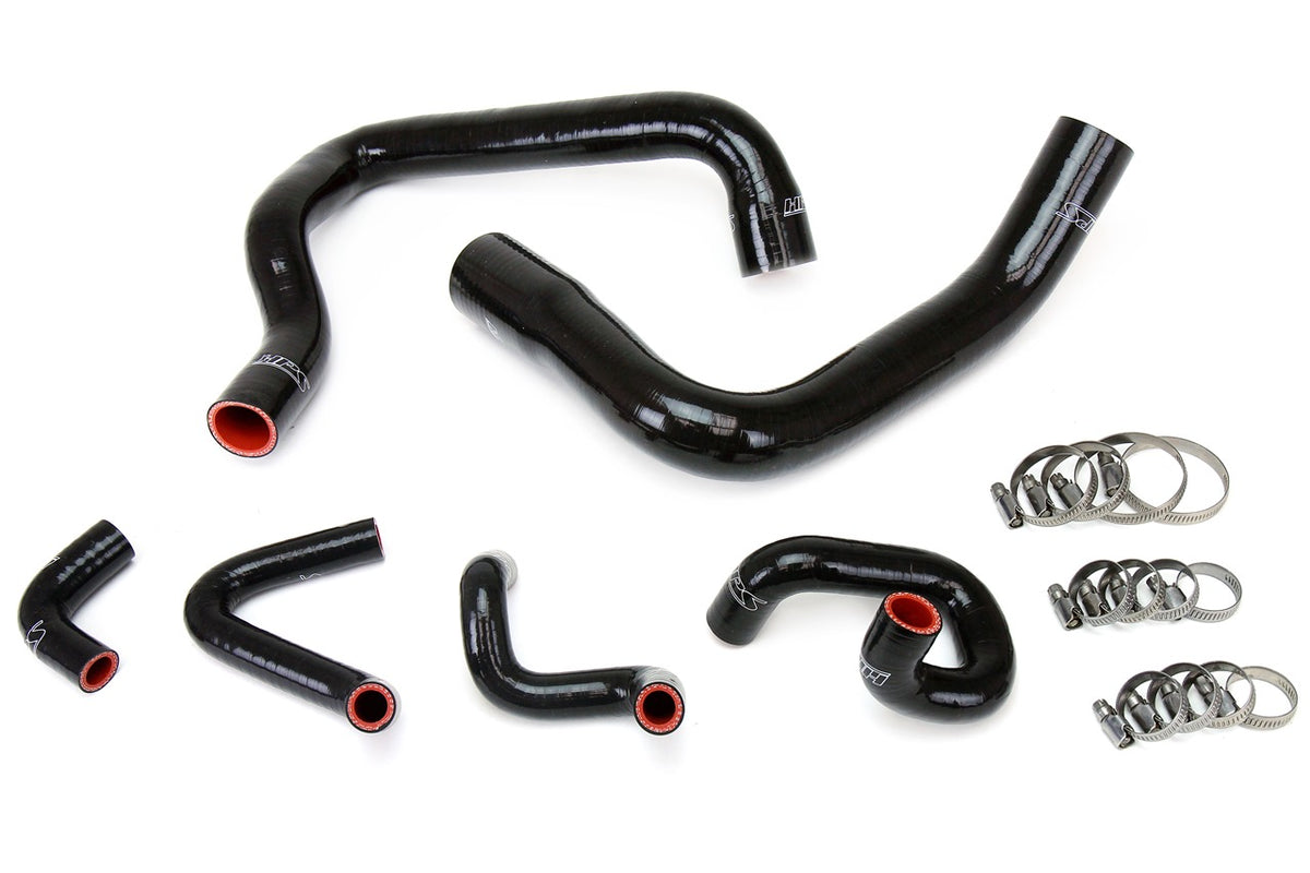 HPS Performance High Temp Reinforced Silicone Radiator and Heater Coolant Hose Kit Black 57-1010-BLK