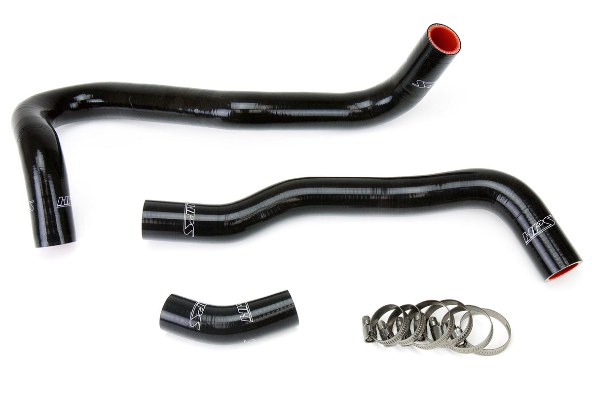 HPS Performance High Temp Reinforced Silicone Radiator Coolant Hose Kit Black 57-1021-BLK