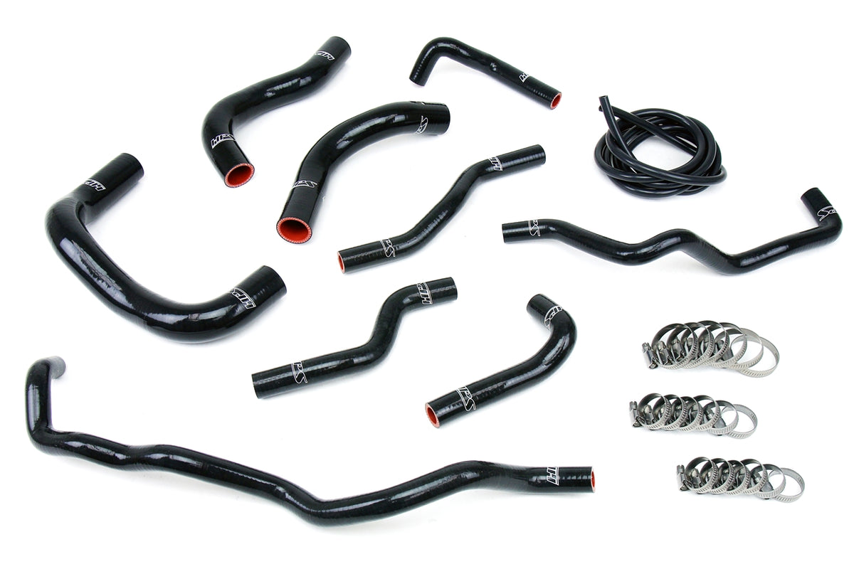 HPS Performance High Temp Reinforced Silicone Radiator and Heater Coolant Hose Kit Black 57-1341-BLK