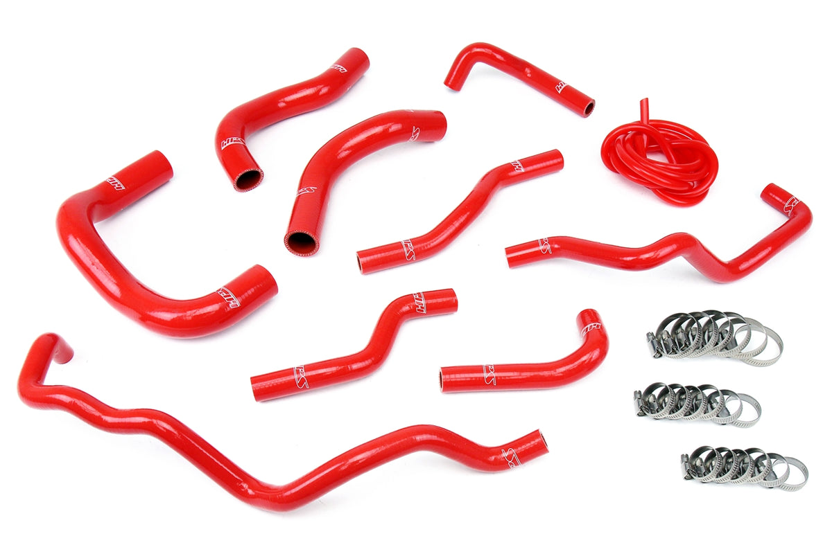 HPS Performance High Temp Reinforced Silicone Radiator and Heater Coolant Hose Kit Red 57-1341-RED