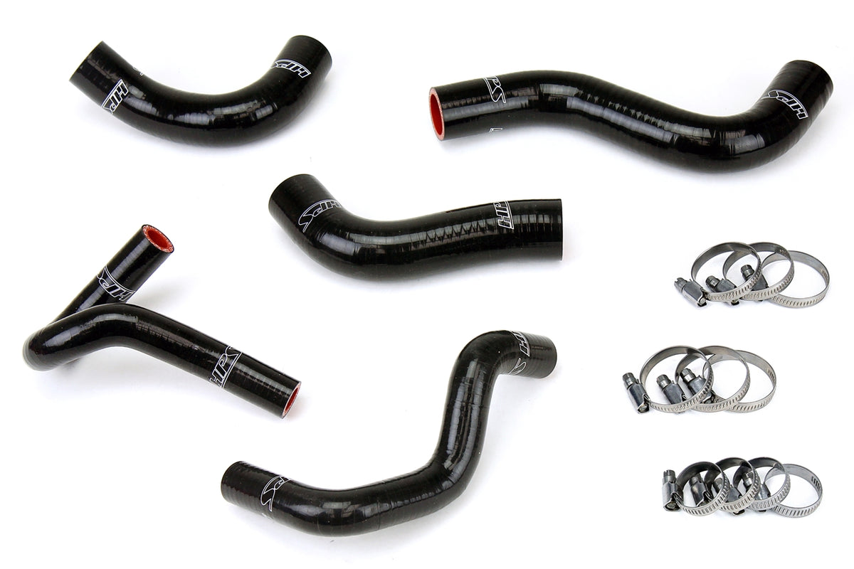 HPS Performance High Temp Reinforced Silicone Radiator and Heater Coolant Hose Kit Black 57-1411-BLK