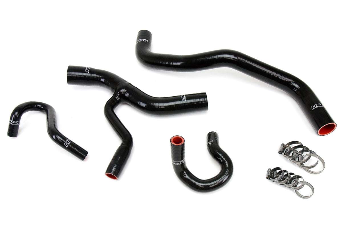 HPS Performance High Temp Reinforced Silicone Radiator and Heater Coolant Hose Kit Black 57-1416-BLK