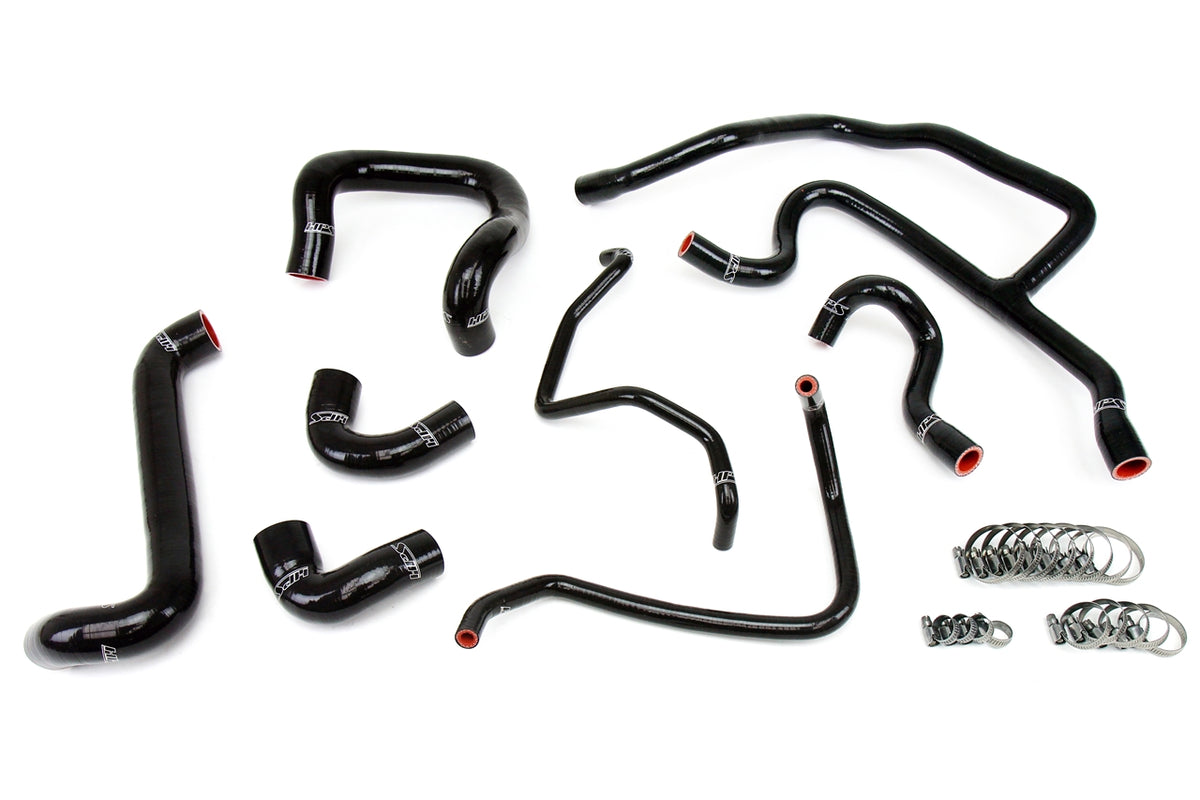 HPS Performance High Temp Reinforced Silicone Radiator and Heater Coolant Hose Kit Black 57-1427-BLK