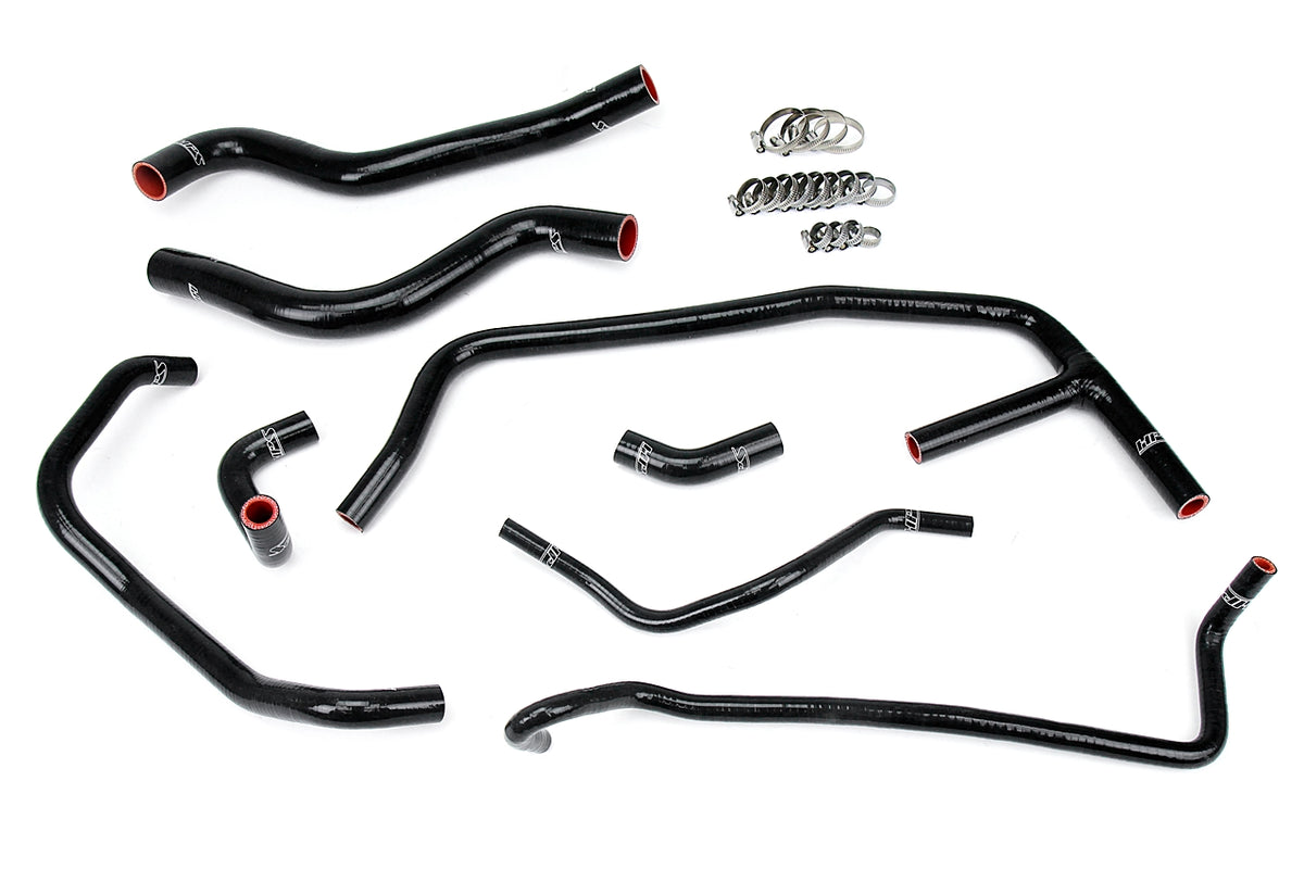 HPS Performance High Temp Reinforced Silicone Radiator and Heater Coolant Hose Kit Black 57-1452-BLK