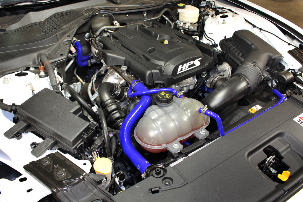 HPS Performance High-Temp Reinforced Silicone Radiator and Heater Coolant Hose Kit (Blue) - Ford Mustang Ecoboost (2015-2019)