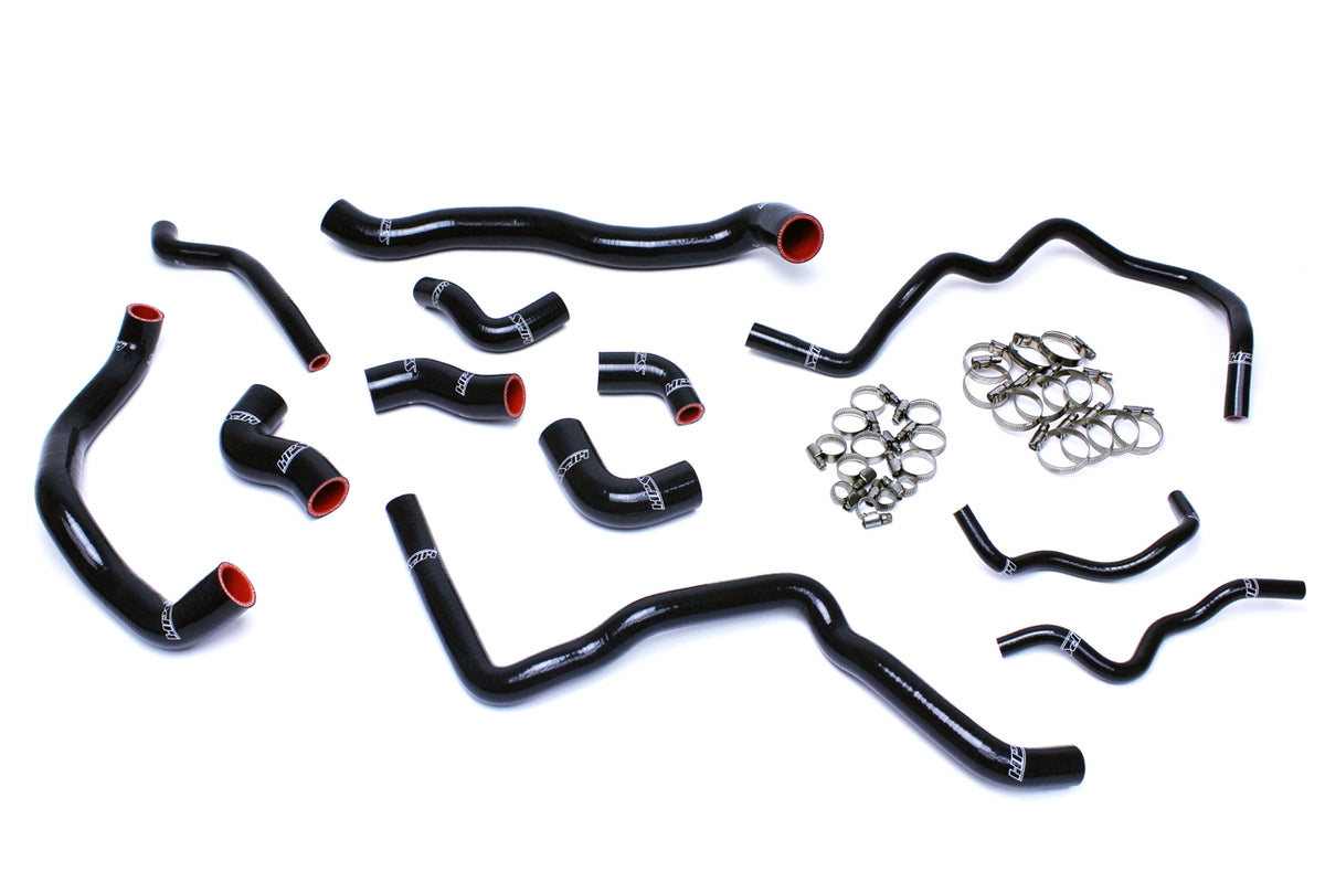 HPS Performance High Temp Reinforced Silicone Radiator and Ancillary Coolant Hose Kit Black 57-1476-BLK