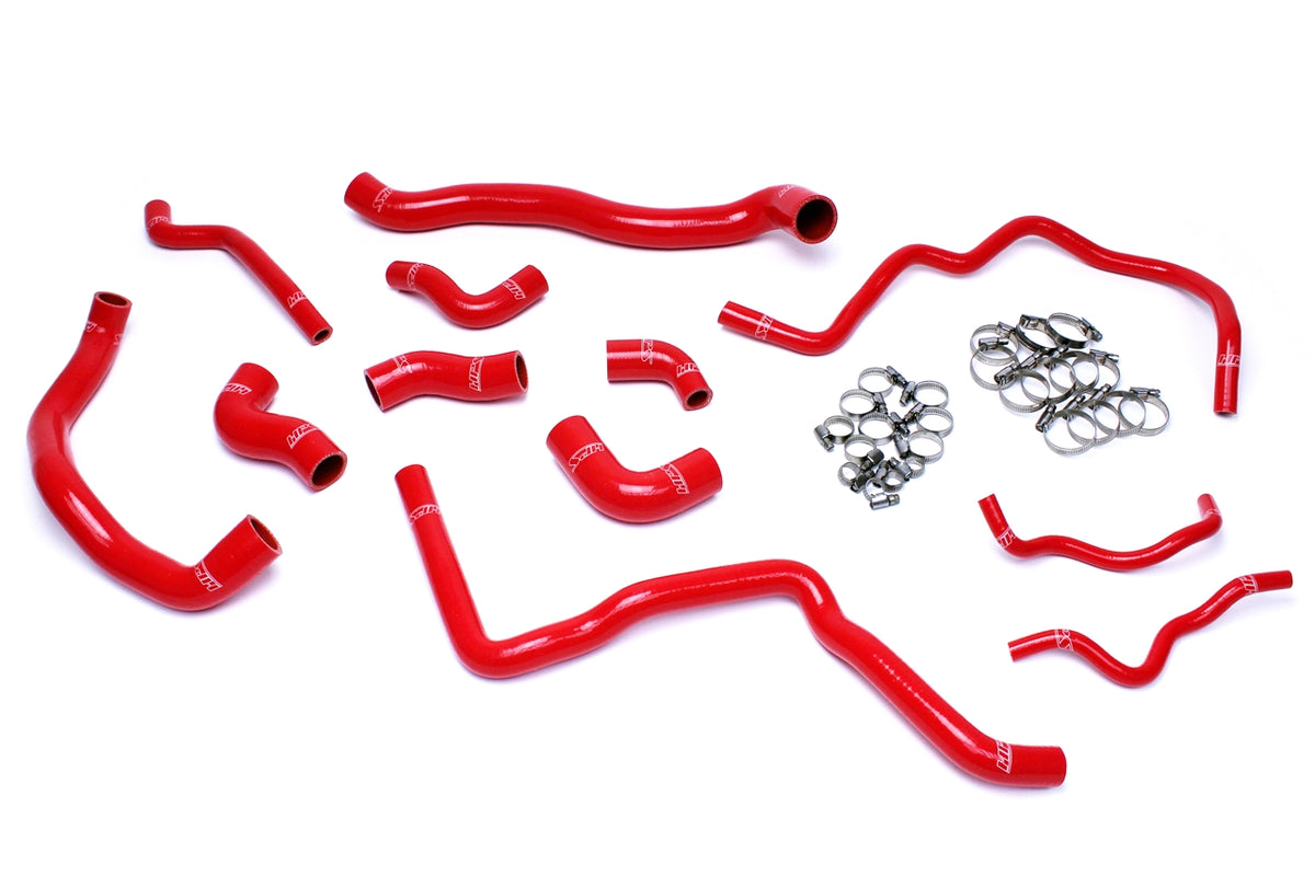 HPS Performance High Temp Reinforced Silicone Radiator and Ancillary Coolant Hose Kit Red 57-1476-RED