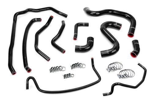 HPS Performance High Temp Reinforced Silicone Radiator and Heater Coolant Hose Kit Black 57-1502-BLK