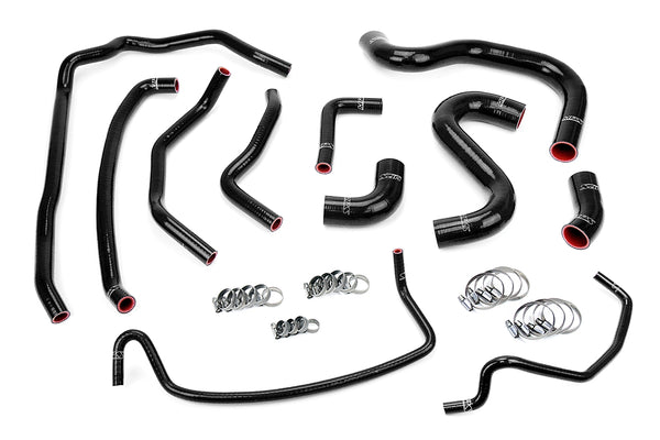 HPS Performance High Temp Reinforced Silicone Radiator and Heater Coolant Hose Kit Black 57-1502-BLK