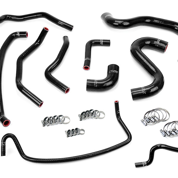 HPS Performance High Temp Reinforced Silicone Radiator and Heater Coolant Hose Kit Black 57-1502-BLK