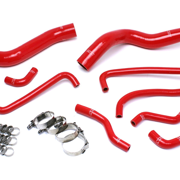 HPS Performance High Temp Reinforced Silicone Radiator and Heater Coolant Hose Kit Red 57-1503-RED