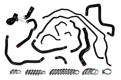 HPS Performance High Temp Reinforced Silicone Radiator and Heater Coolant Hose Kit Black 57-1511-BLK