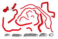 HPS Performance High Temp Reinforced Silicone Radiator and Heater Coolant Hose Kit Red 57-1511-RED