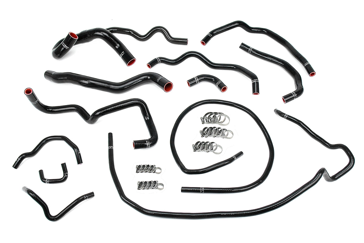 HPS Performance High Temp Reinforced Silicone Radiator and Heater Coolant Hose Kit Black 57-1512-BLK