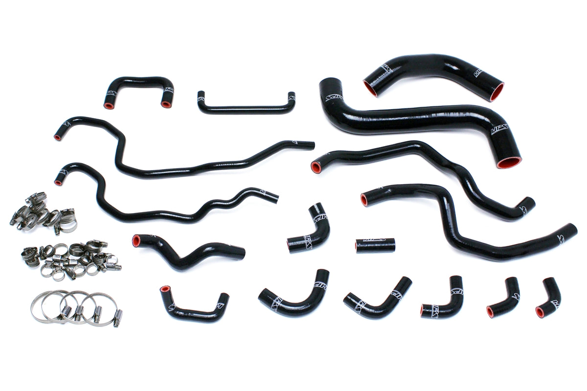 HPS Performance High Temp Reinforced Silicone Radiator and Heater Coolant Hose Kit Black 57-1516-BLK