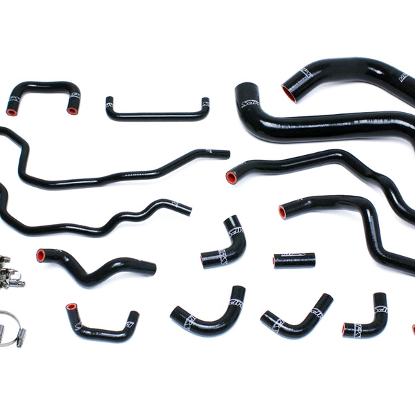 HPS Performance High Temp Reinforced Silicone Radiator and Heater Coolant Hose Kit Black 57-1516-BLK