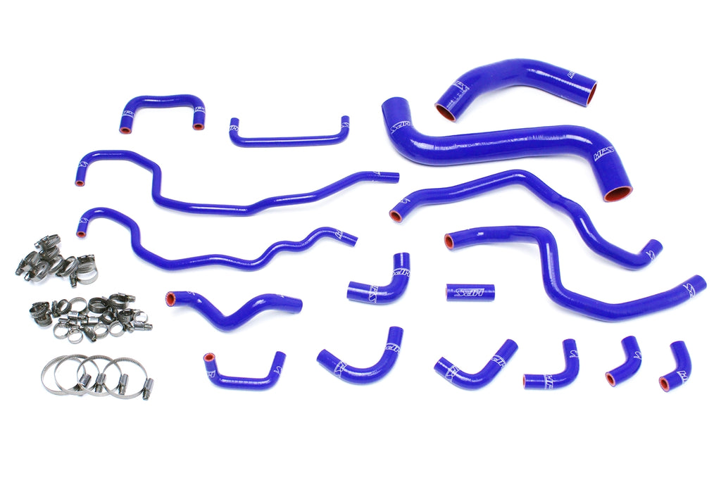 HPS Performance High Temp Reinforced Silicone Radiator and Heater Coolant Hose Kit Blue 57-1516-BLUE