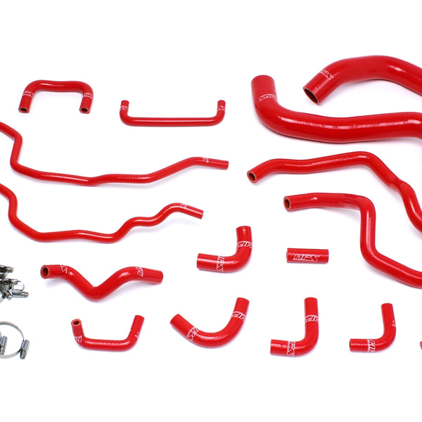 HPS Performance High Temp Reinforced Silicone Radiator and Heater Coolant Hose Kit Red 57-1516-RED