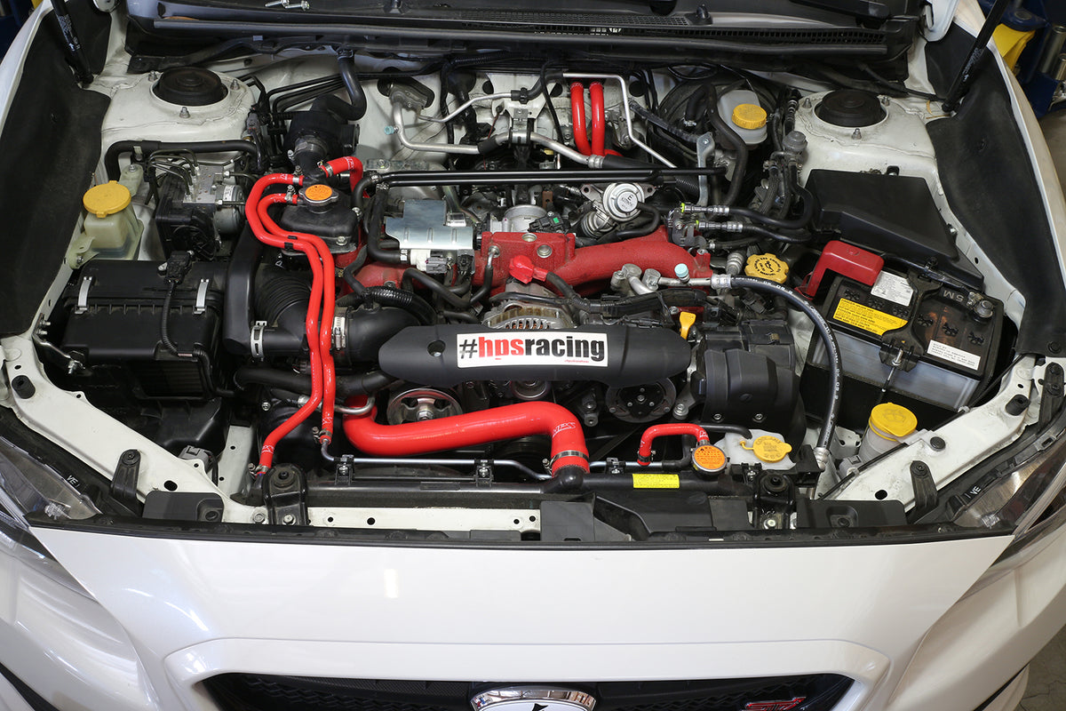 HPS Performance High-Temp Reinforced Silicone Radiator and Heater Coolant Hose Kit (Red) - Subaru WRX STI (2015-2021)
