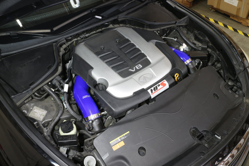 HPS Performance High Temp Reinforced Silicone Air Intake Hose Kit, Blue, 57-1517-BLUE