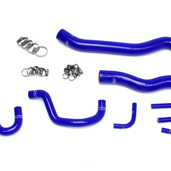 HPS Performance High Temp Reinforced Silicone Radiator and Heater Coolant Hose Kit Blue 57-1518-BLUE
