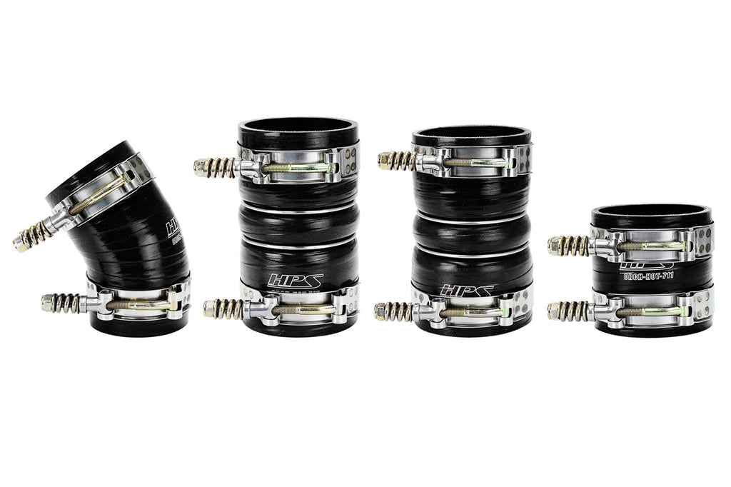HPS Performance Ultra High Temp Aramid Reinforced Silicone Intercooler Hose Boots Kit Black 57-1537-BLK