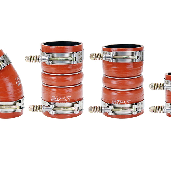HPS Performance Ultra High Temp Aramid Reinforced Silicone Intercooler Hose Boots Kit Orange 57-1537