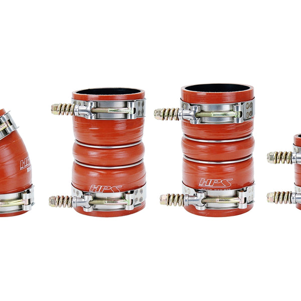 HPS Performance Ultra High Temp Aramid Reinforced Silicone Intercooler Hose Boots Kit Orange 57-1538