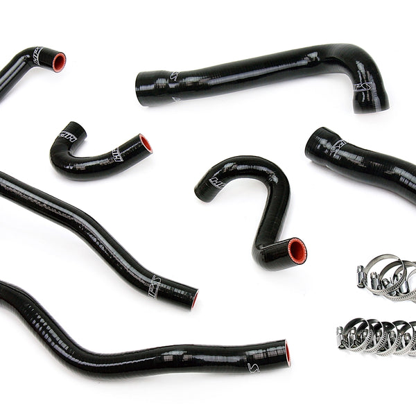 HPS Performance High Temp Reinforced Silicone Radiator and Heater Coolant Hose Kit Black 57-1543-BLK