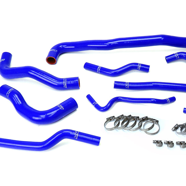 HPS Performance High Temp Reinforced Silicone Radiator and Heater Coolant Hose Kit Blue 57-1546-BLUE