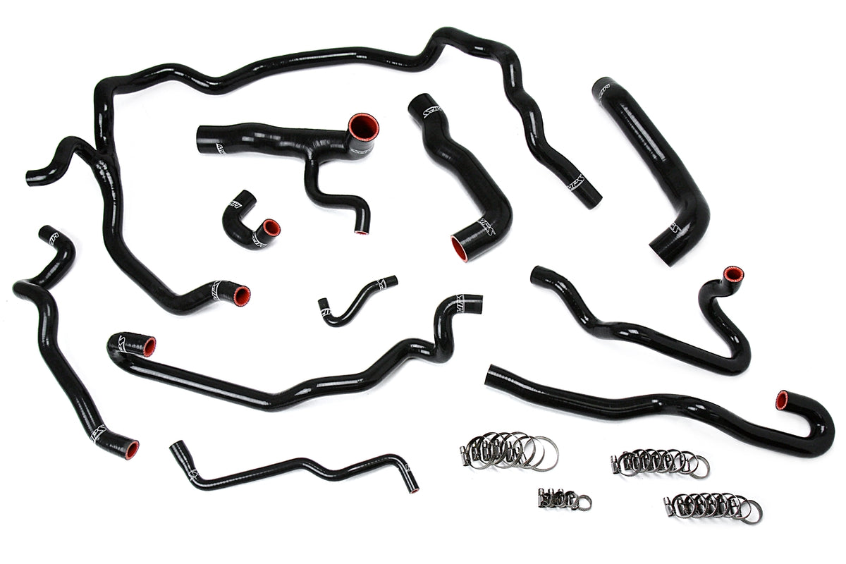 HPS Performance High Temp Reinforced Silicone Radiator and Heater Coolant Hose Kit Black 57-1552-BLK