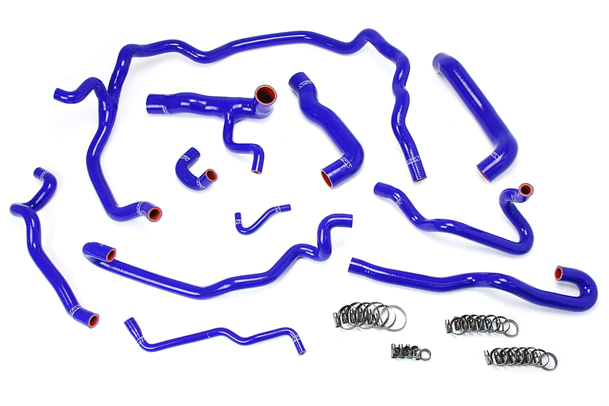 HPS Performance High Temp Reinforced Silicone Radiator and Heater Coolant Hose Kit Blue 57-1552-BLUE