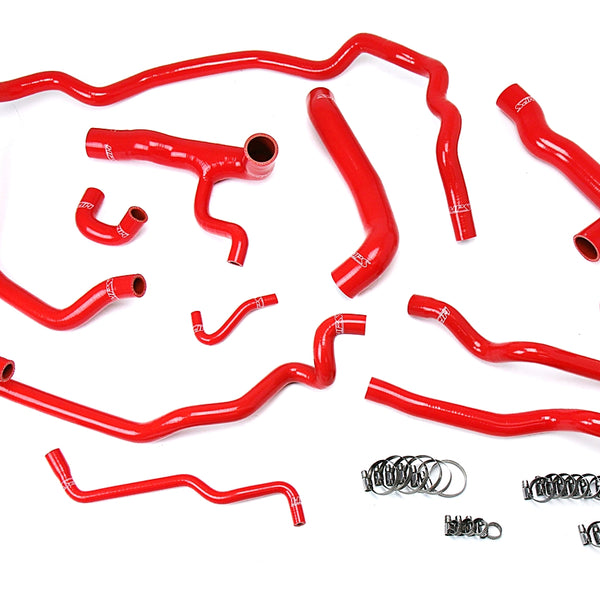 HPS Performance High Temp Reinforced Silicone Radiator and Heater Coolant Hose Kit Red 57-1552-RED