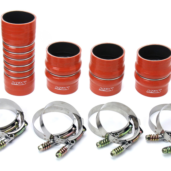 HPS Performance Ultra High Temp Aramid Reinforced Silicone Intercooler Hose Boots Kit Orange 57-1568