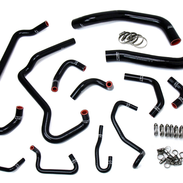 HPS Performance High Temp Reinforced Silicone Radiator and Heater Coolant Hose Kit Black 57-1581-BLK