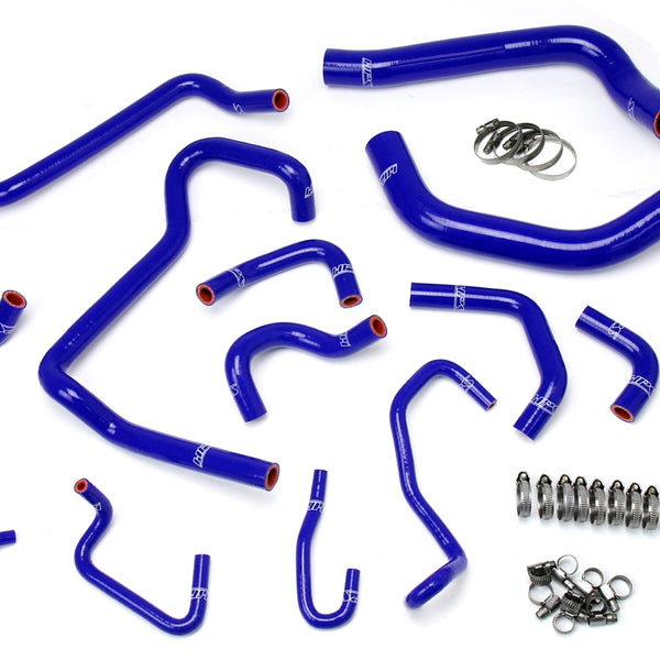 HPS Performance High Temp Reinforced Silicone Radiator and Heater Coolant Hose Kit Blue 57-1581-BLUE