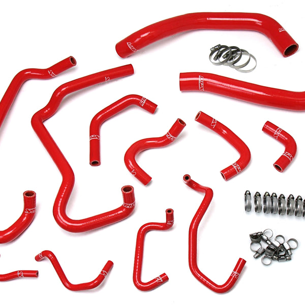 HPS Performance High Temp Reinforced Silicone Radiator and Heater Coolant Hose Kit Red 57-1581-RED