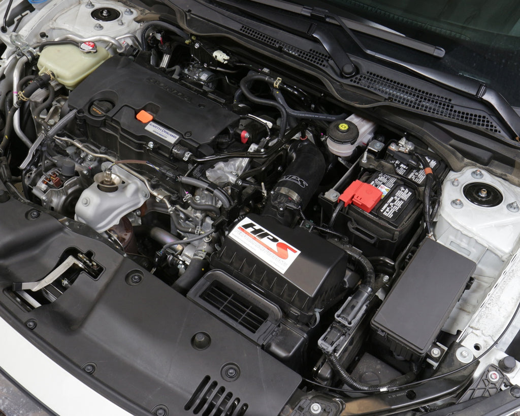 HPS Performance High-Temp Reinforced Silicone Air Intake Hose Kit (Black) - Honda Civic Non - (2016-2026)