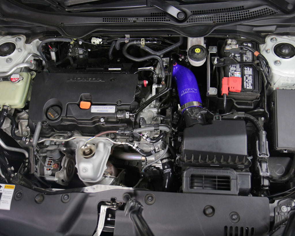 HPS Performance High-Temp Reinforced Silicone Air Intake Hose Kit (Blue) - Honda Civic Non - (2016-2026)