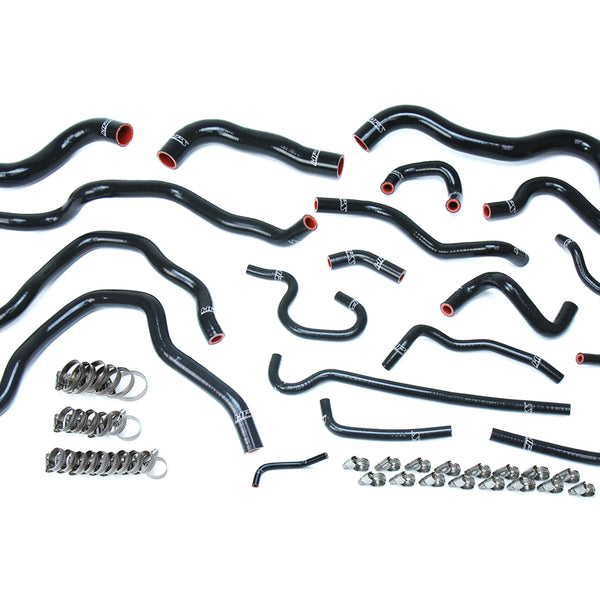 HPS Performance High Temp Reinforced Silicone Radiator and Heater Coolant Hose Kit Black 57-1607-BLK