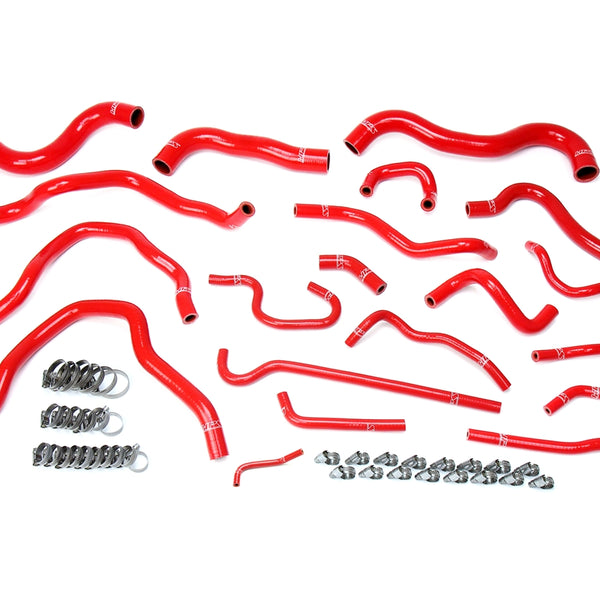 HPS Performance High Temp Reinforced Silicone Radiator and Heater Coolant Hose Kit Red 57-1607-RED