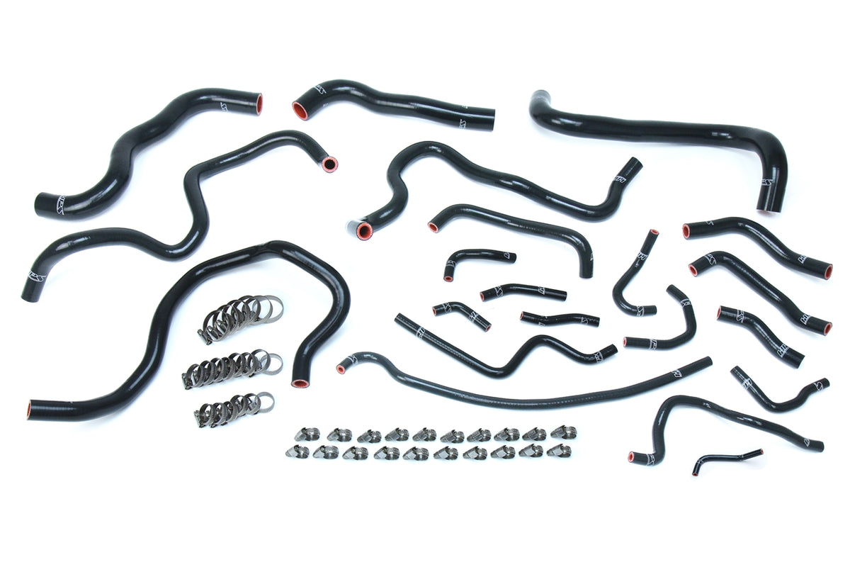 HPS Performance High Temp Reinforced Silicone Radiator and Heater Coolant Hose Kit Black 57-1608-BLK