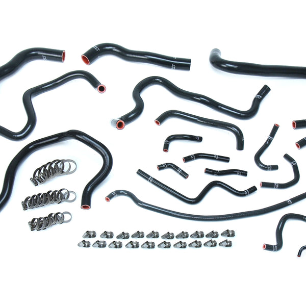 HPS Performance High Temp Reinforced Silicone Radiator and Heater Coolant Hose Kit Black 57-1608-BLK
